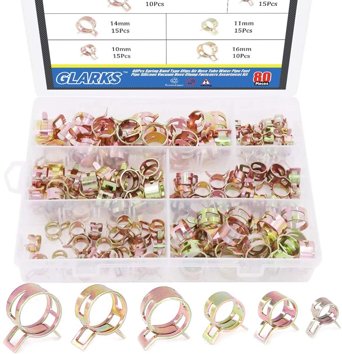 Solidchoice - 80 Stuks Veerband Type Clips voor Diverse Toepassingen