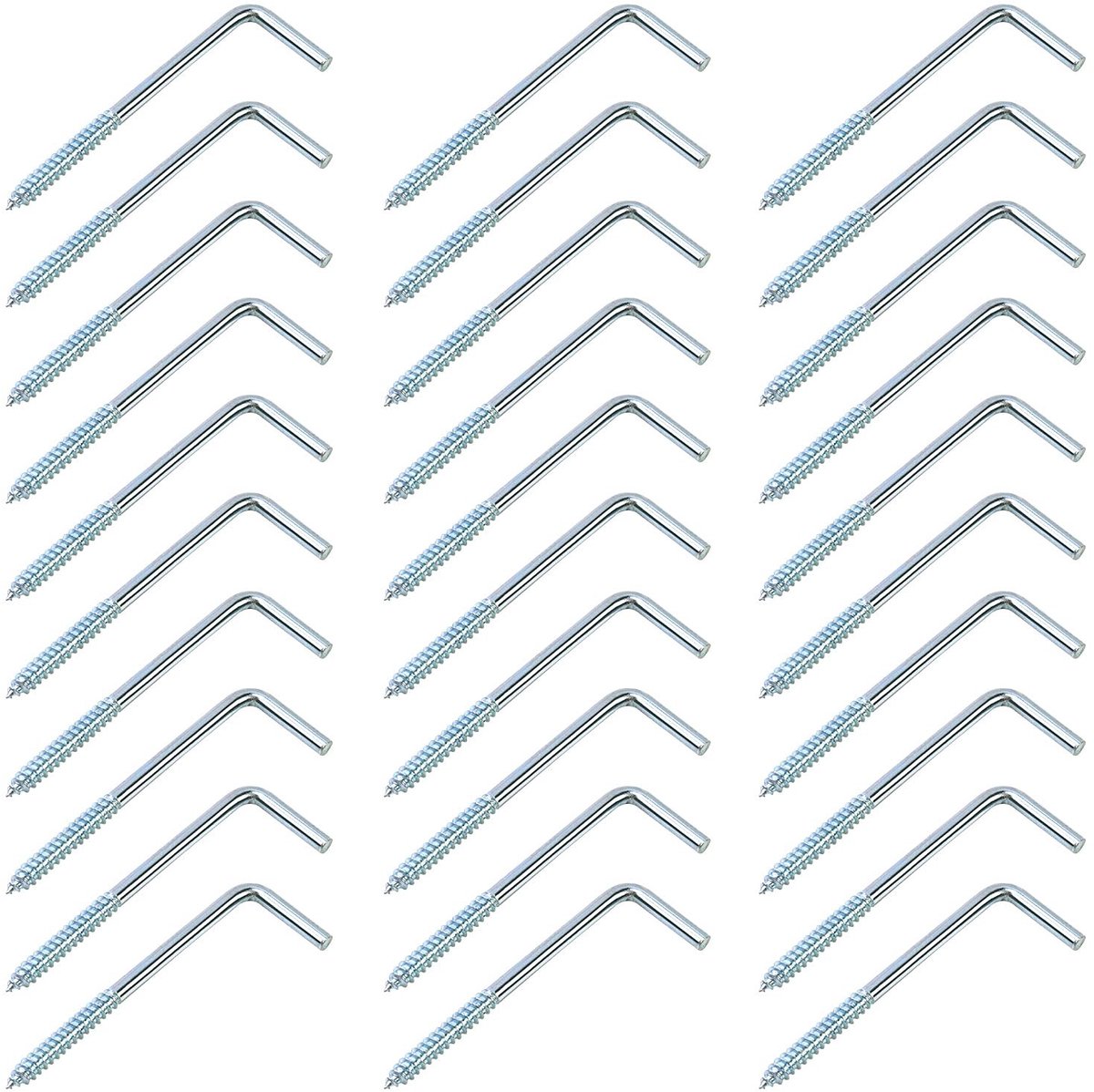 Solidchoice - 30 Stuks Galvaniseerde Haakschroeven, L-vormig