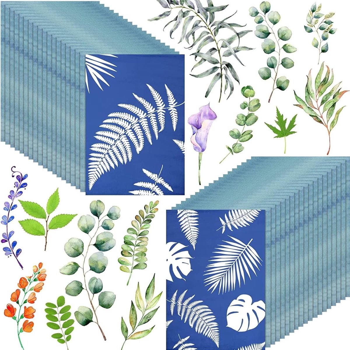 Solidchoice - 60 Bladen Cyanotype Papier - Zon Print Papier Kit voor Creatieve Projecten