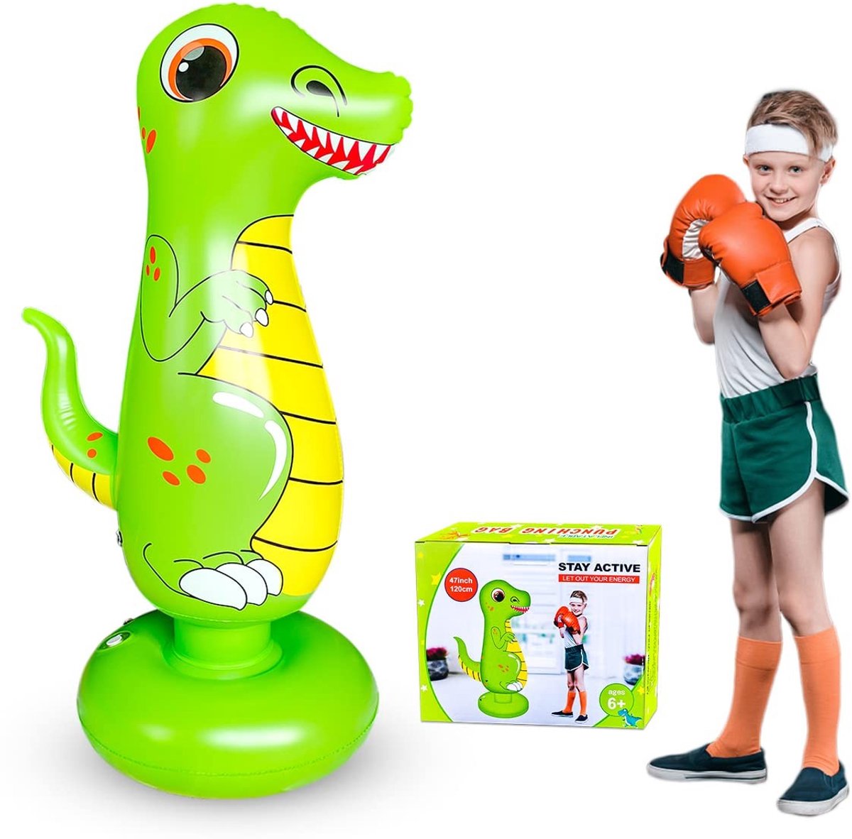 Solidchoice - Dinosaurussen Punching Bag voor Kinderen - Vrijstaande Stootzak