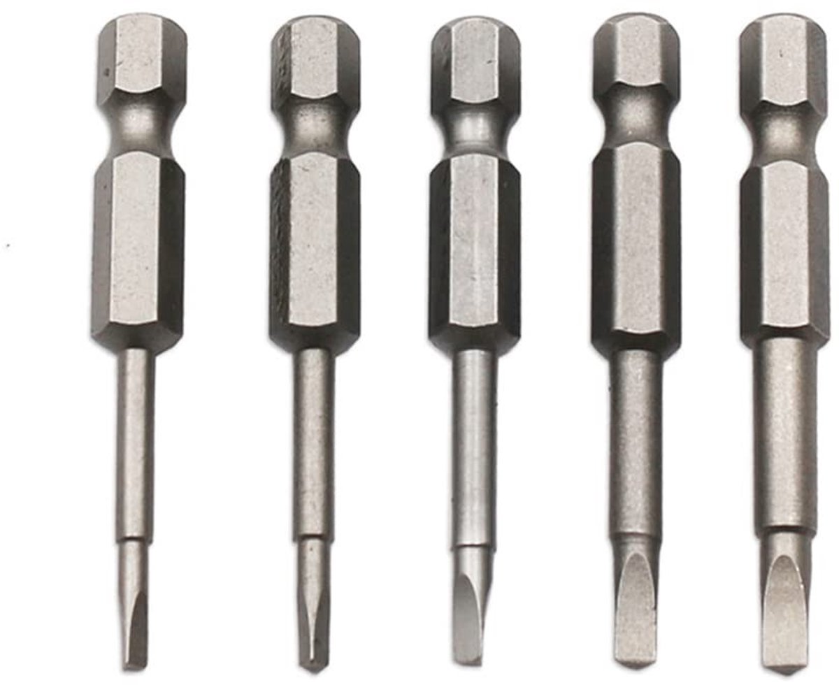 Solidchoice - Set van 5 Magnetische Schroevendraaier Bits van S2 Staal
