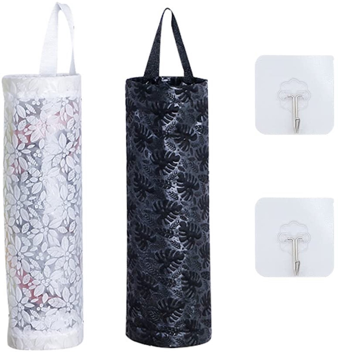 Solidchoice - Set van 2 Hangende Plastic Vuilniszakhouders met Haken