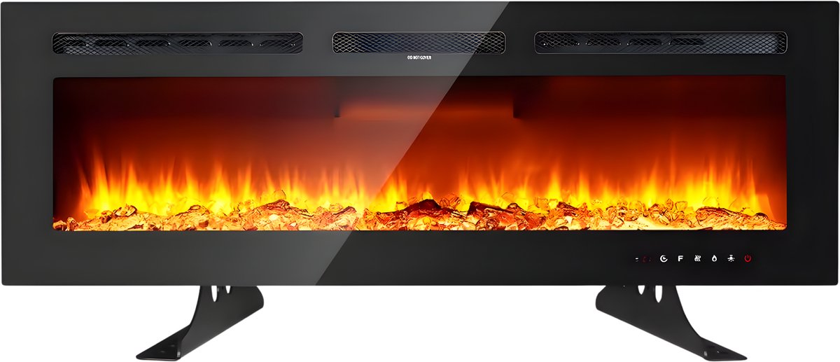Elektrische sfeerhaard - 101CM - Elektrische kachel - Inbouwhaard - Voor Wandmontage & inbouw -3D Vlameffect - Met 1800W Verwarming - LED-Kleurmodi & Afstandsbediening