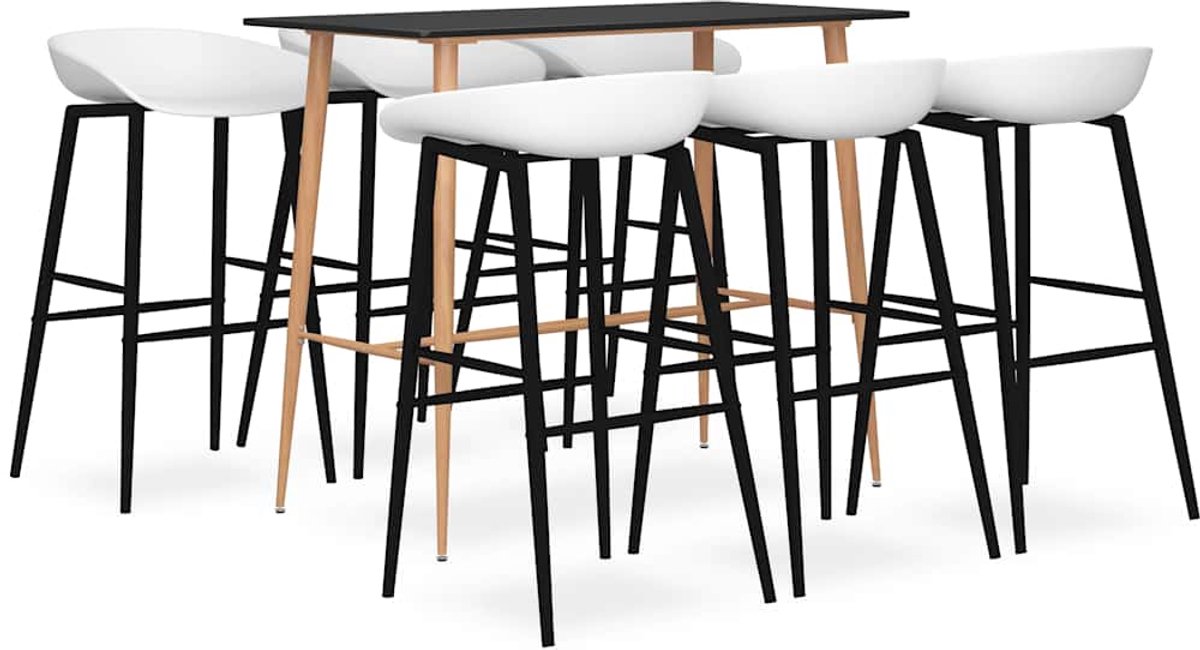 vidaXL - 7-delige - Barset - zwart - en - wit