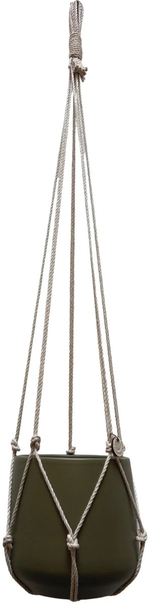 Plantenhanger Zonder Kwast - Kies Kleur en Lengte - Kleur: Linnen - 80 cm lang - Katoenkoord - Geschikt voor Pot met Diameter t/m 20 cm - Handgemaakt in ons Macramé Atelier - Prijs per Stuk - Let op: Exclusief Pot - Inclusief Verzendkosten