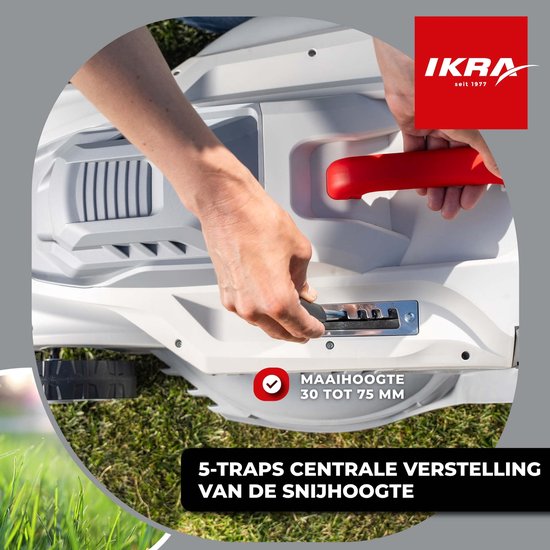 IKRA elektrische grasmaaier IERM 2043 T, 2.000 W, maaibreedte 43 cm, inclusief reservemes — afbeelding 3