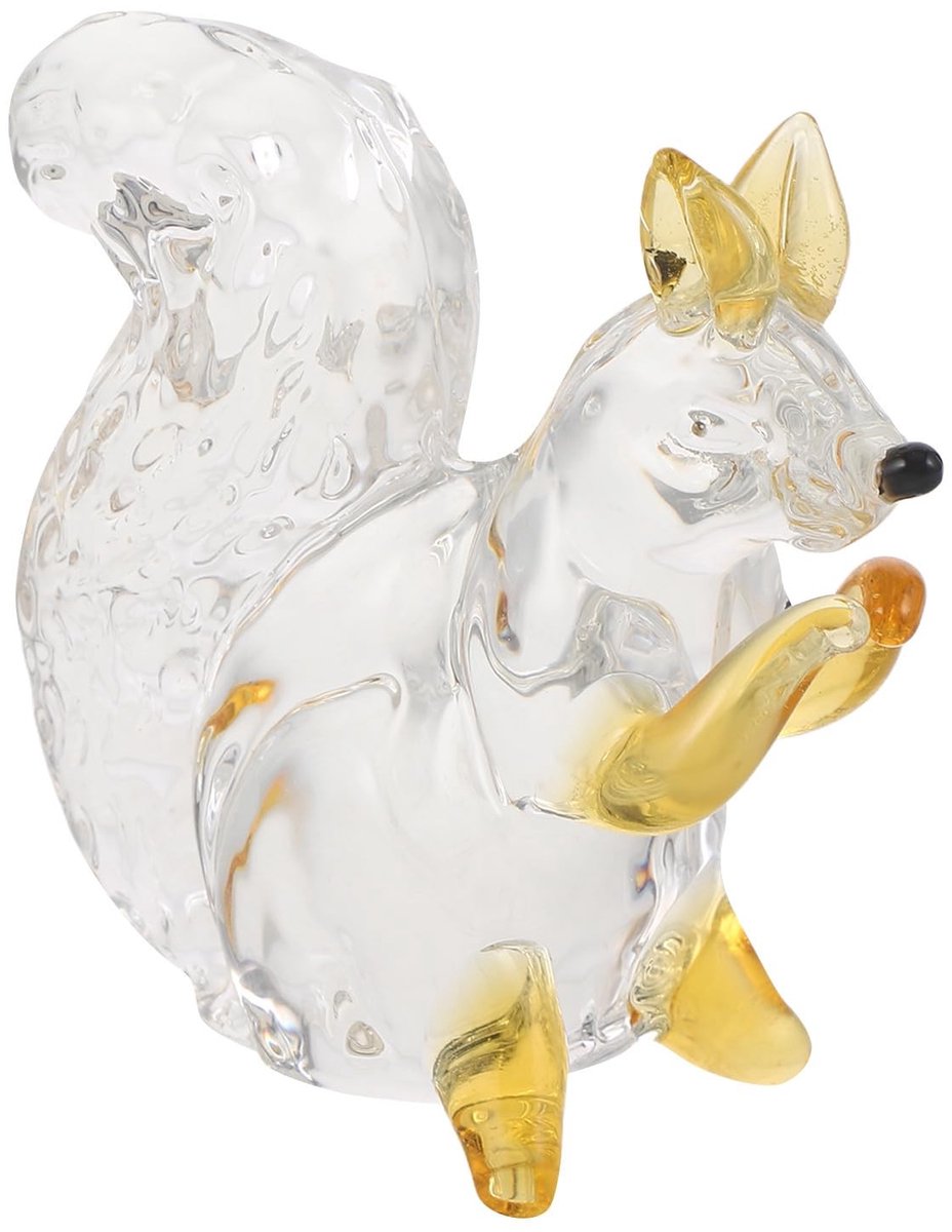 Solidchoice - Miniatuur Kristallen Eekhoorn Beeldje - Gesneden Dierendecoratie voor Huis en Tuin