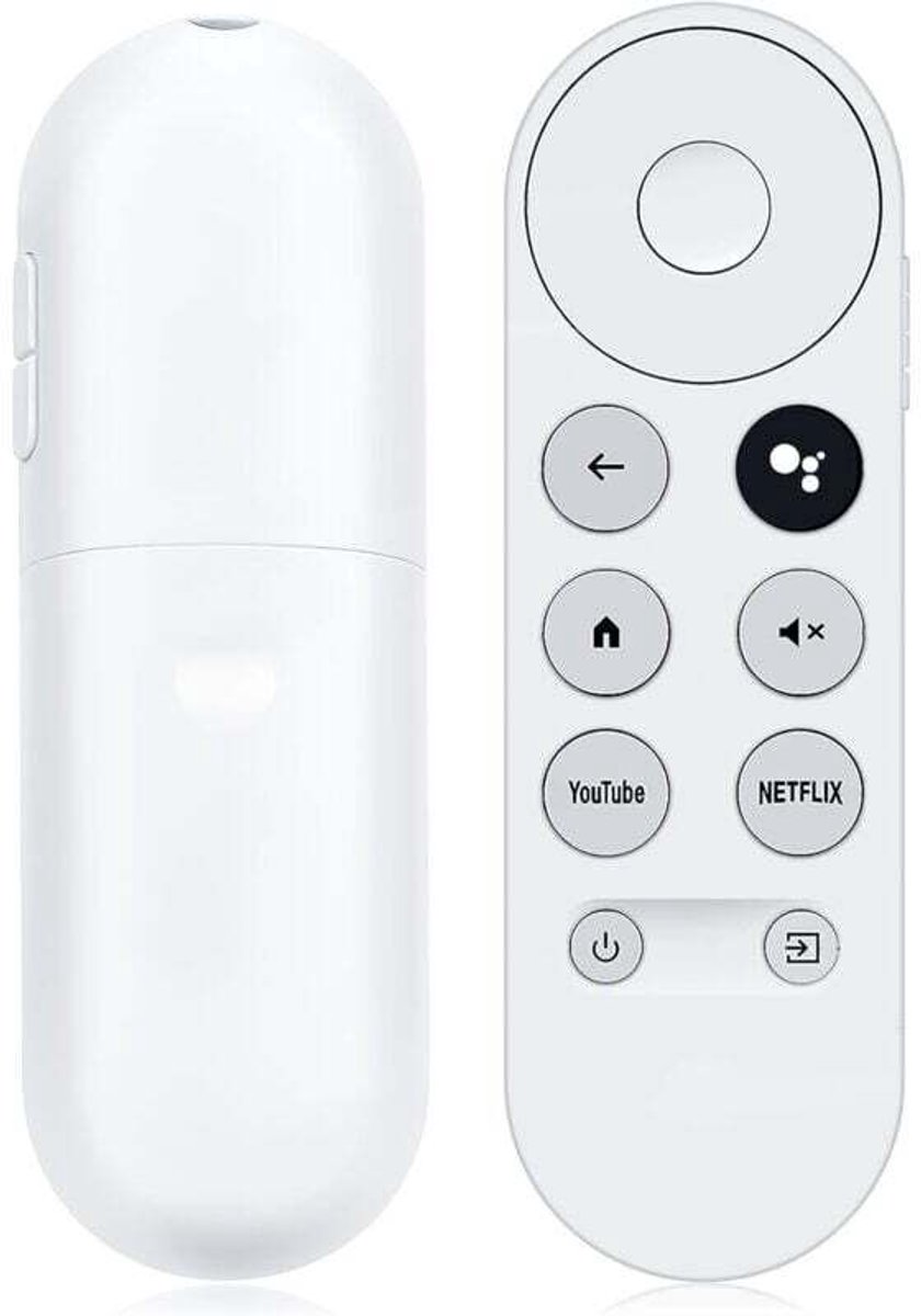 Bluetooth infrarood afstandsbediening voor de geschikt voor Google Chromecast TV 4K Snow G9N9N (2020). Compatibel met geschikt voor Google-afstandsbedieningen, met knoppen voor Netflix en YouTube (alleen de afstandsbediening).