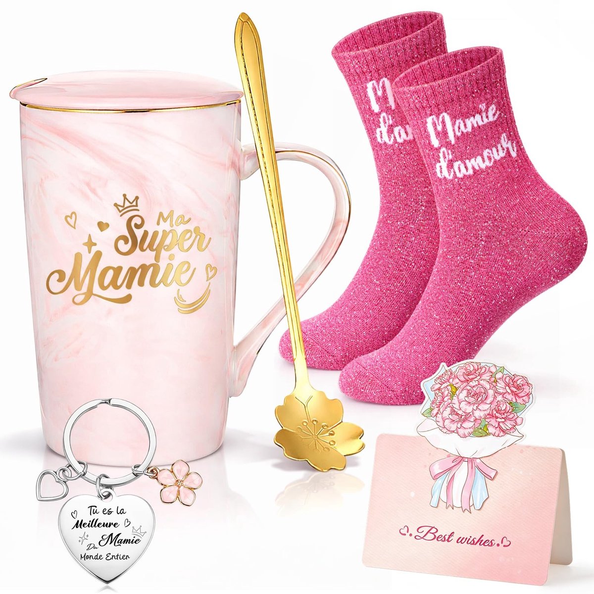 Solidchoice - Cadeauset voor Oma met Roze Mok en Accessoires