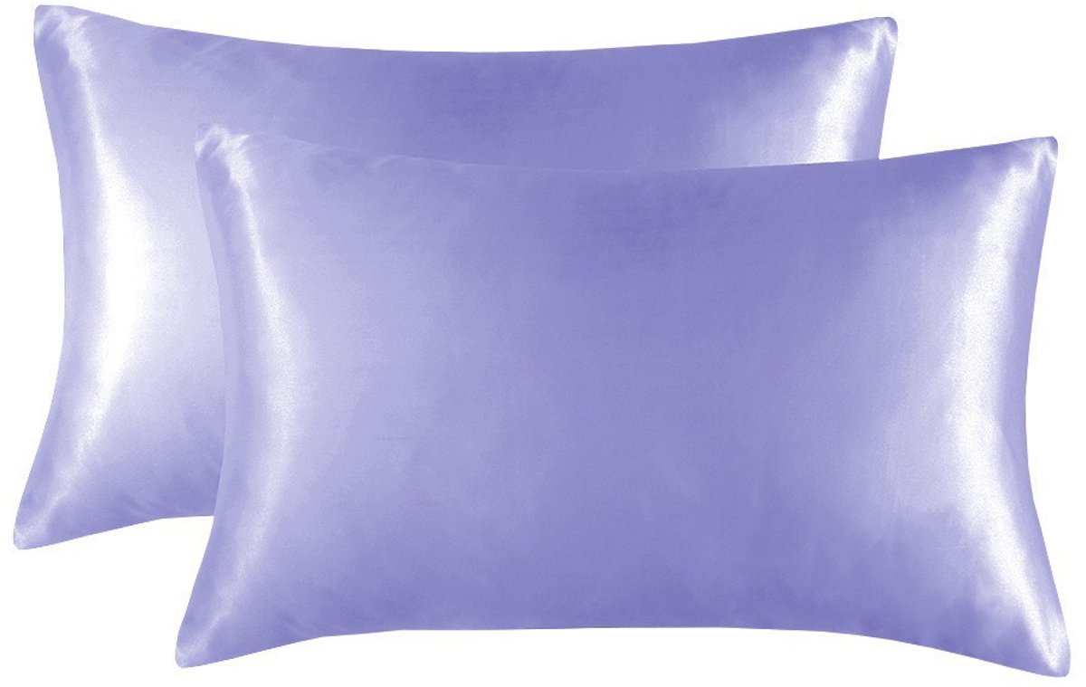 Simulatie zijde kussenslopen set van 2 stuks - 30x45cm - duurzaam - comfortabel-Lichtpaars