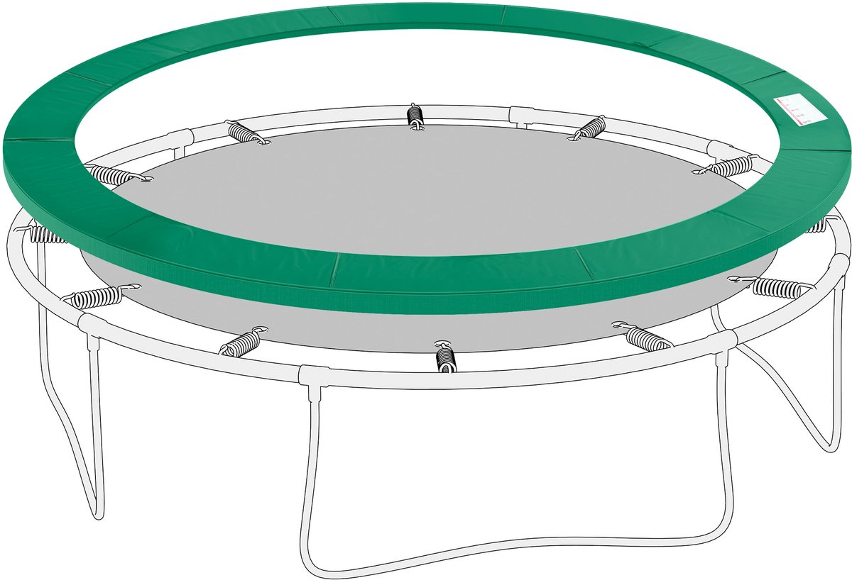 Trampoline randbescherming Ø366cm breed - scheurvast - UV - bestendige veerbescherming - waterafstotend - trampoline accessoire - randbescherming - veiligheidsnet - reserveonderdelen voor tuintrampolines - groen