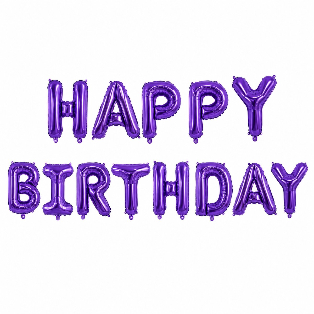Fienosa Happy Birthday Ballonnen Paars – 13 Letterballonnen – Verjaardag Versiering – Folieballonnen met Lint – 40 cm