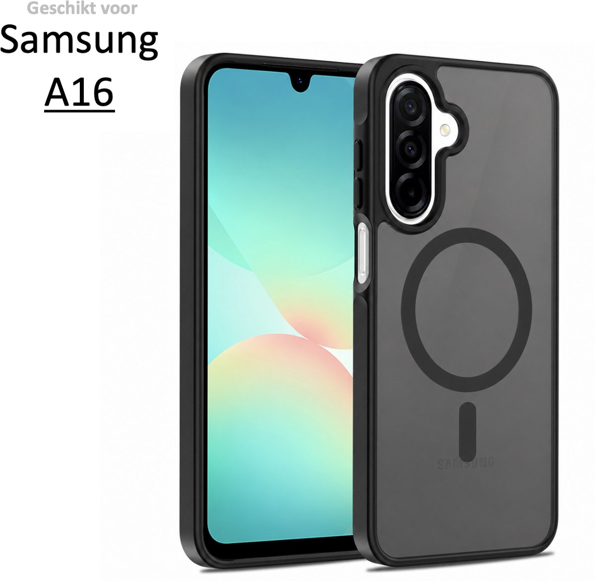 Brosendaal Hoesje - Geschikt voor Samsung Galaxy A16 – Mat Zwart – Telefoonhoesje – Ondersteunt Draadloos Opladen – Ultradun en maximale Valbescherming
