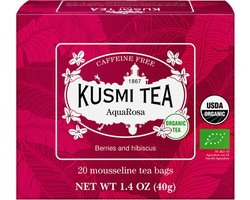 Biologische fruit- en kruidenthee Kusmi Tea AquaRosa – 20 mousseline theezakjes