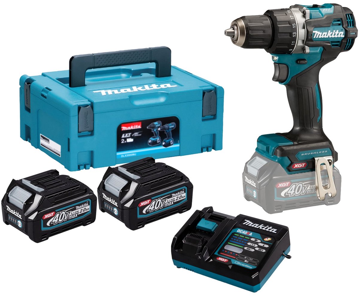 Makita DF002GA202 Accu-schroefboormachine 40 V 2.0 Ah Li-ion Incl. 2 accus, Incl. lader, Incl. koffer thumbnail 6