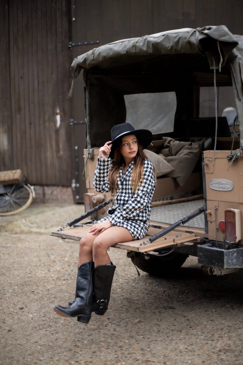 Bootstock Jacky Black High Cowboylaarzen - Kinderen - Zwart - Leer