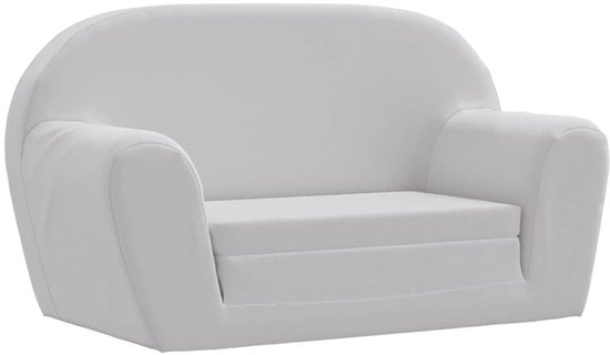 vidaXL Loungestoel Kinderen Grijs - Uitklapbaar - Hoogwaardig Textiel - PU-schuim - 78 x 35 x 46 cm - Polyester - Kinderstoel van Vidaxl — afbeelding 2