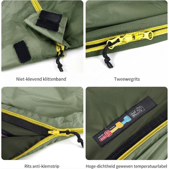 JCP® Slaapzak - Slaapzakken voor Volwassenen - Ideaal voor Kamperen & Outdoor Survival - Groen - 190cm x 75cm x 8cm van Jcp — afbeelding 5