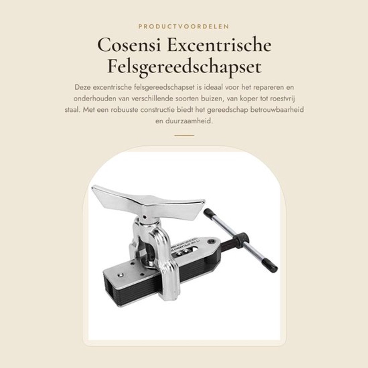 Felsgereedschapset Excentrisch - Aluminium/Koper - Voor buizen 4-19 mm - Reparatiegereedschap - Voor koel- en petrochemische industrie - Eenvoudig in gebruik - Buisfrees