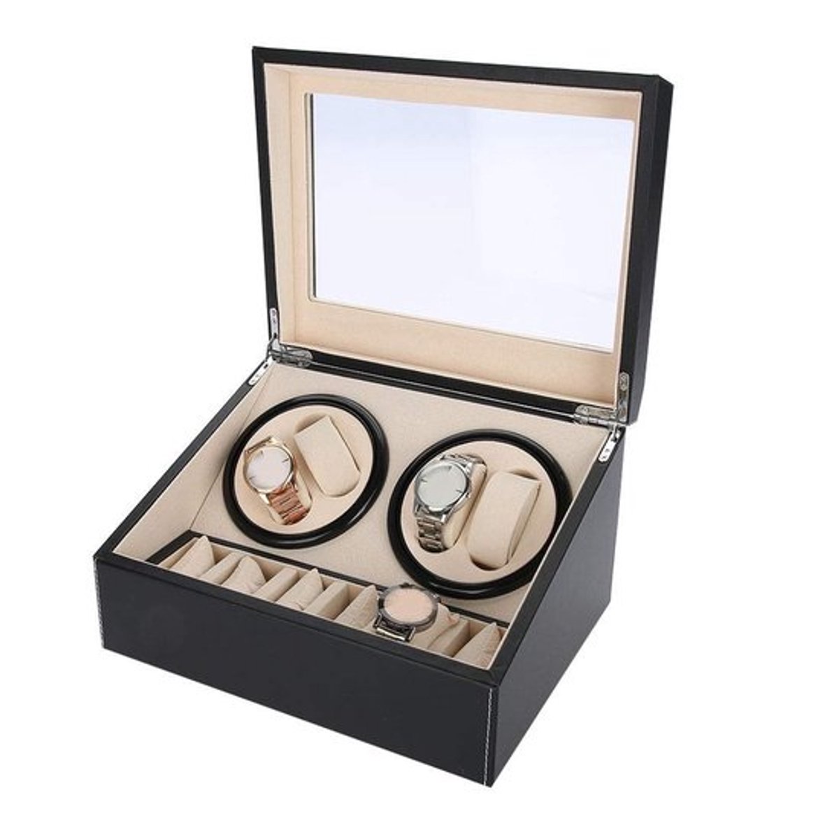 Elektrische horloge-opwinder - 10 horloges - Stille motor - Zwart - Automatische horlogebeweging - Geschikt voor heren en dames - 31 x 24...