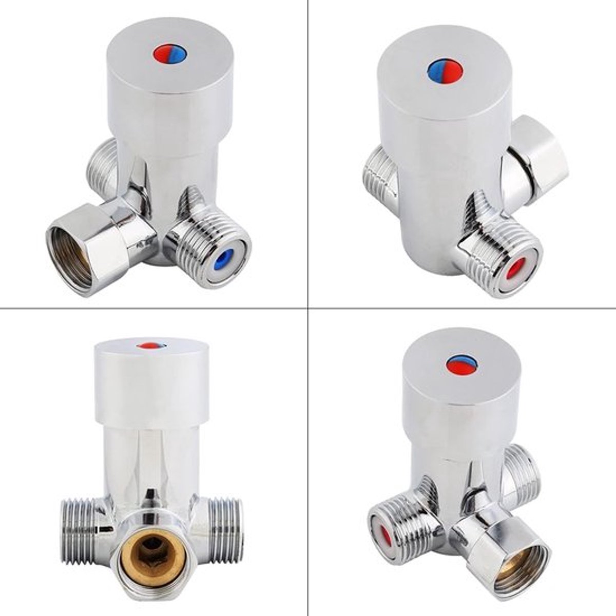 Thermostatische messing G1/2 mengkraan voor warm en koud water, ideaal voor huishoudelijk en commercieel gebruik