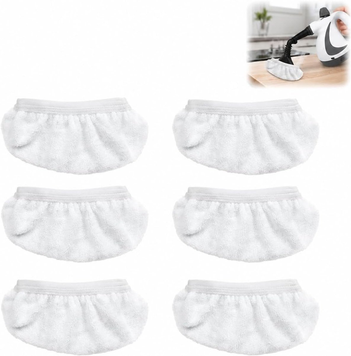 Microvezeldoekjes voor Stoomreiniger - Wit - 16 x 7 cm - Herbruikbare Reinigingspads voor Diverse Oppervlakken - Voor Huishoudelijk Gebruik