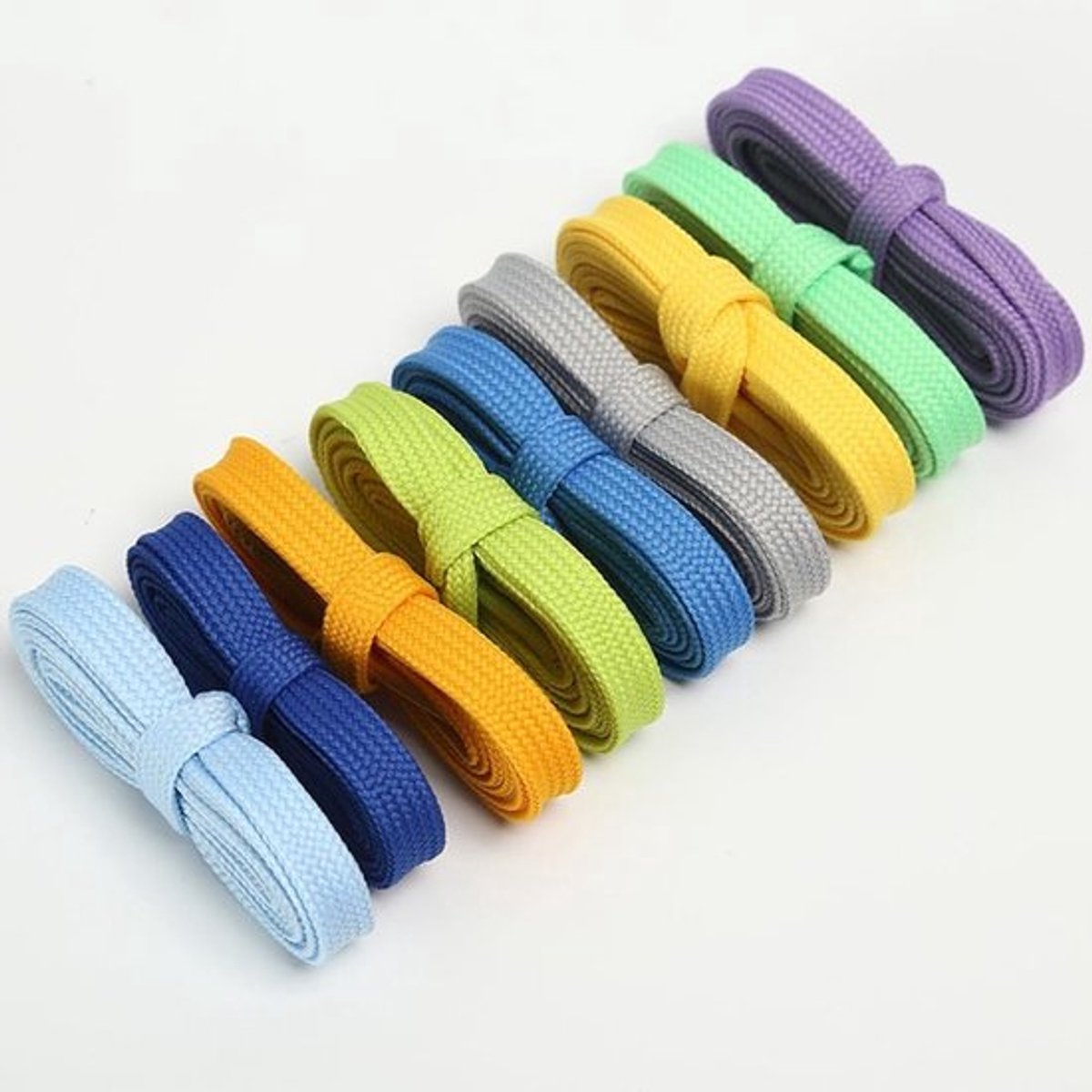 Dubbele Dikke Veters van 1 cm Breed, Vervangingsveters voor Sneakers, Sportschoenen en Hardloopschoenen, Lichtgroen, 120 cm, Ideaal voor Sport en Vrije Tijd