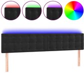 vidaXL - Hoofdbord - LED - 180x5x78/88 - cm - fluweel - zwart