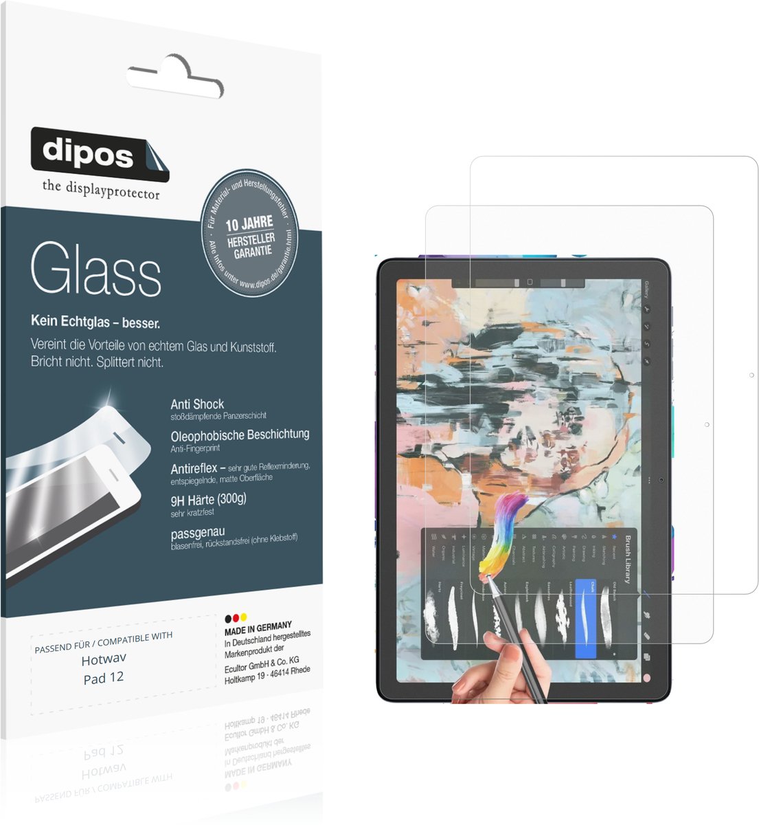 dipos – 2x Matte Pantserfolie geschikt voor Hotwav Pad 12 | 9H Screenprotector