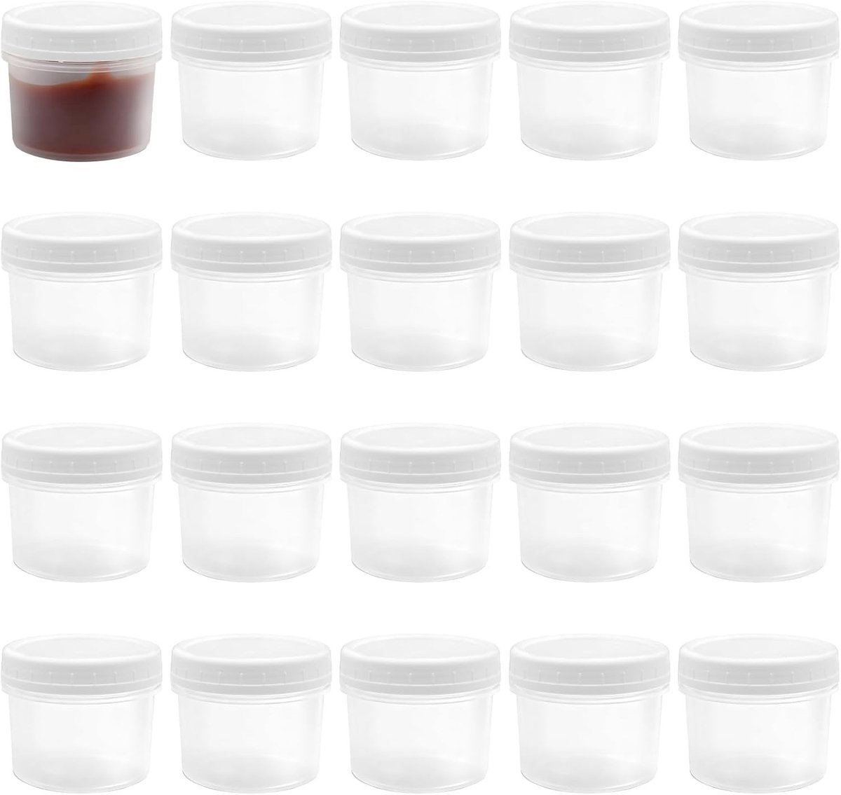 Kleine Vershouddozen - Wit - 7 x 6 x 6 cm - Herbruikbare Plastic Container met Schroefdeksel - Voor Snacks en Maaltijden
