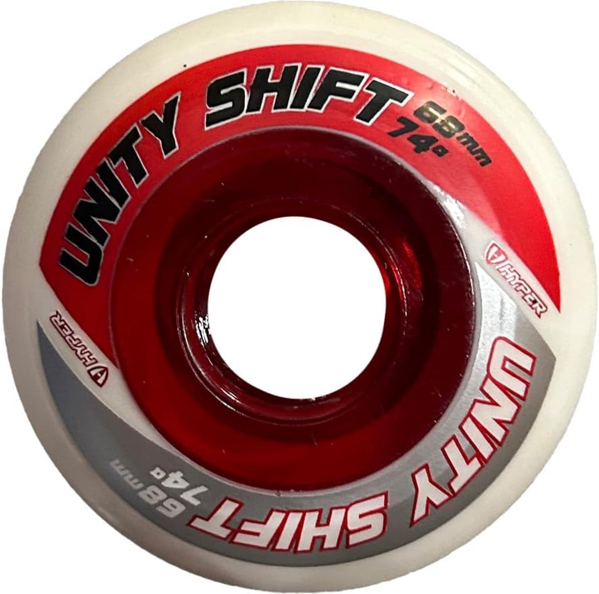 HYPER Unity Shift 68mm/74a 4-piece wheel set white/red - ShopVlot