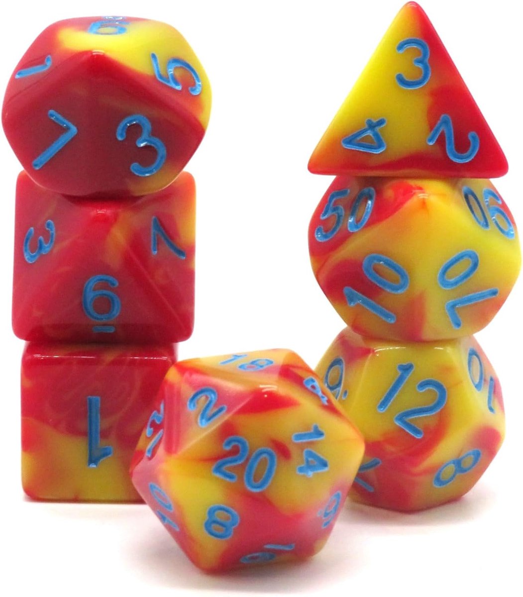 Fire and Ice Polyset Dice - Dungeons and Dragons - ShopVlot