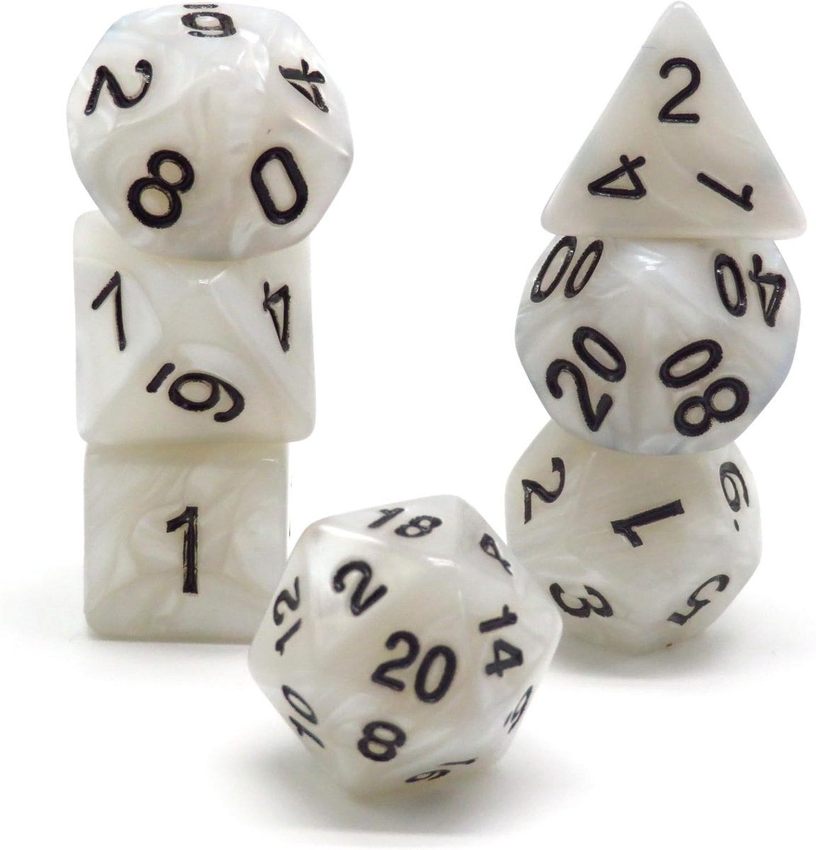 Dark Pearls Polyset Dice - Dungeons and Dragons - Polyhedral & RPG Dice - D&D Dice - ShopVlot