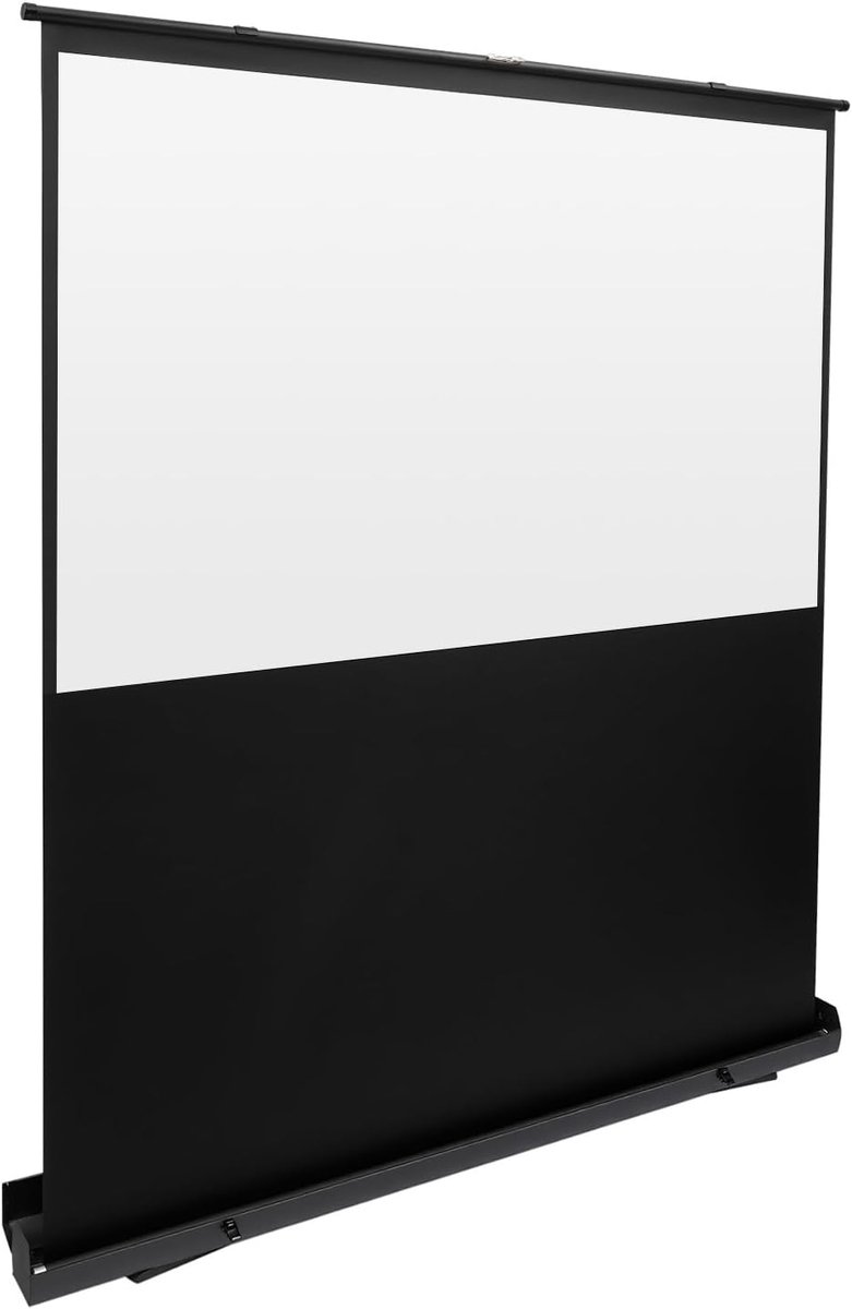 Draagbaar pull-up projectiescherm 80 inch (16:9) met witte glasvezel, 4K en 8K Ultra HD-ondersteuning, in hoogte - ShopVlot