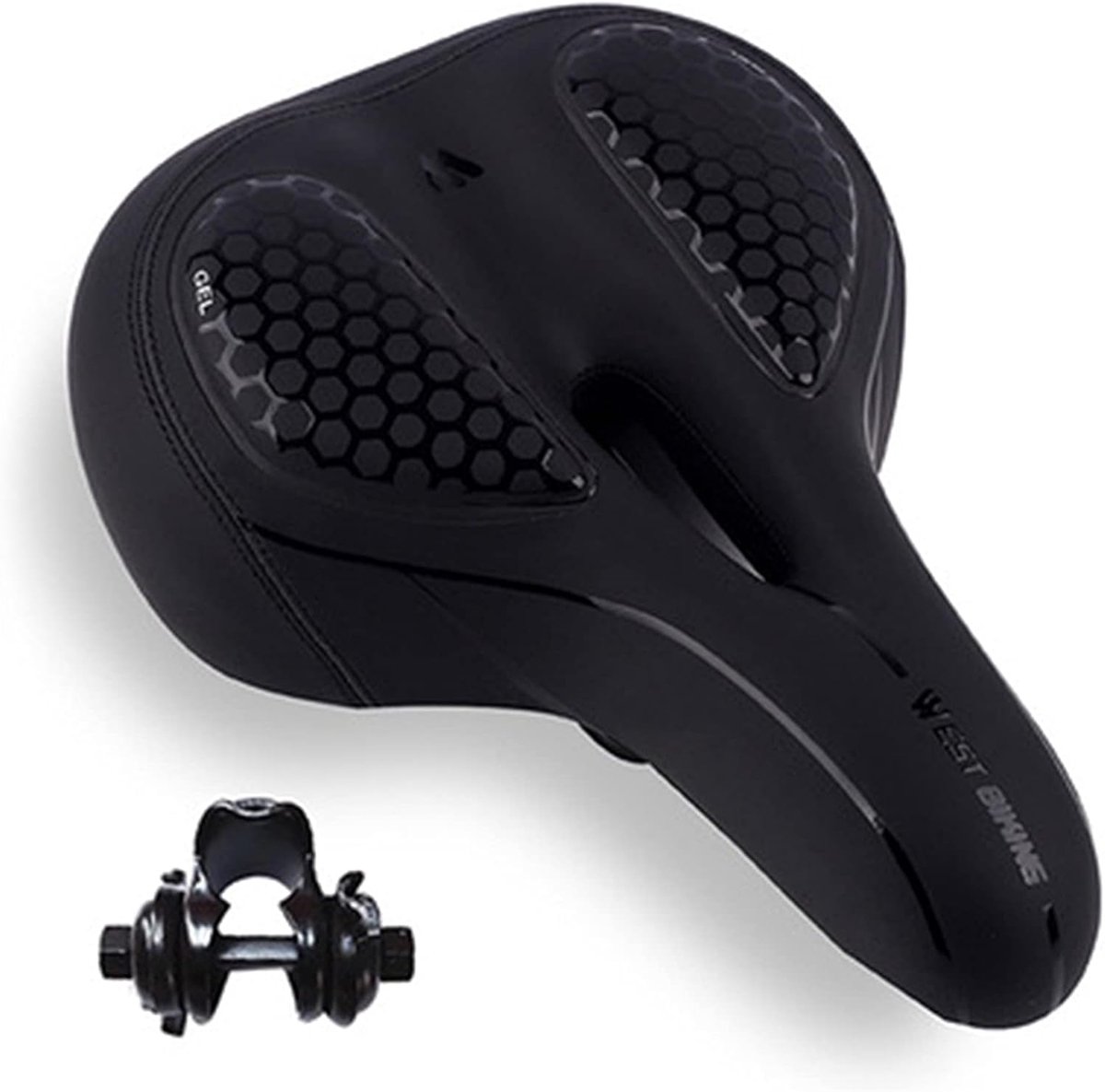 Bicycle Seats with Rear Lights,Comfortable and Breathable Bicycle Saddles,Road Mountain Bikes,Hollow Silicone - ShopVlot
