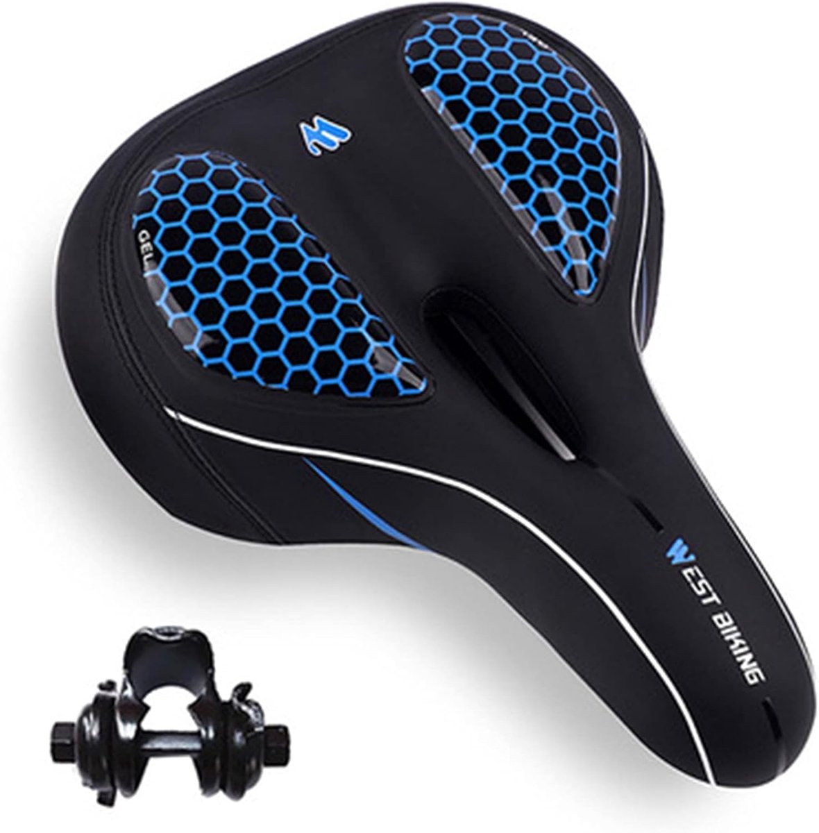 Bicycle Seats with Rear Lights,Comfortable and Breathable Bicycle Saddles,Road Mountain Bikes,Hollow Silicone - ShopVlot