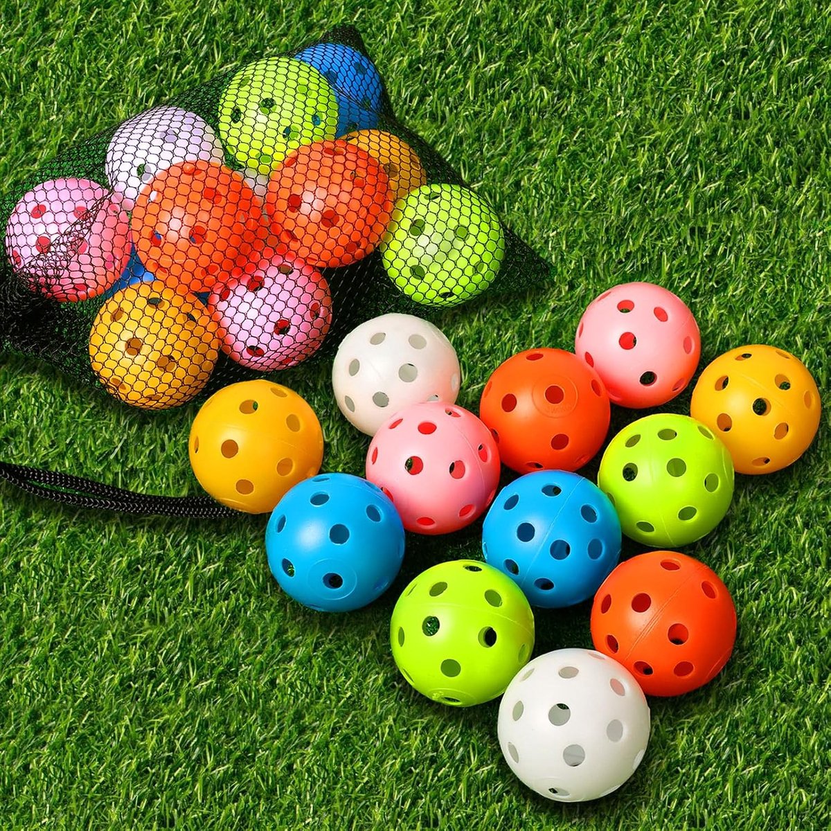 THIODOON Golf Exercise Ball Air Flow Hollow Practice Golf Balls 40mm Plastic Golf Balls for Swing Exercise Driving - ShopVlot