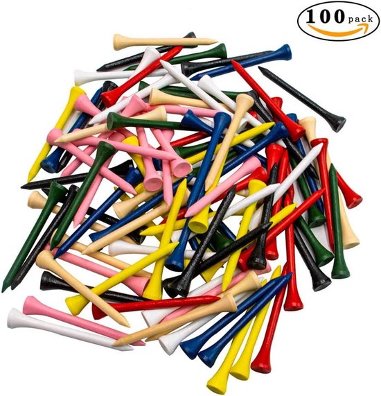 Gemengde Golf Tees - 100 Stuks in Diverse Kleuren, 54mm, 70mm, 83mm - Perfect voor Training en Recreatief Spelen van Merkloos — afbeelding 5
