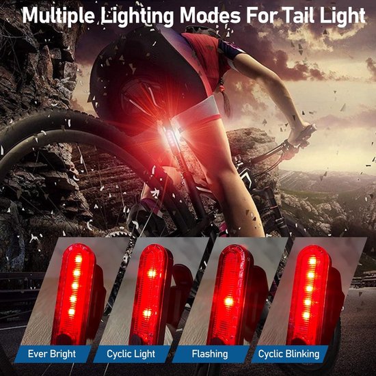 Fietsverlichting Set Zonne energie - Met Ingebouwde Fietsbel - Solar & USB Oplaadbare - Multifunctionele Fietslicht - Waterdicht - Fietslampjes Voorlicht & Achterlicht - Fietslamp op zonne-energie - Voor racefiets, stadsfiets en elektrische fiets — afbeelding 2