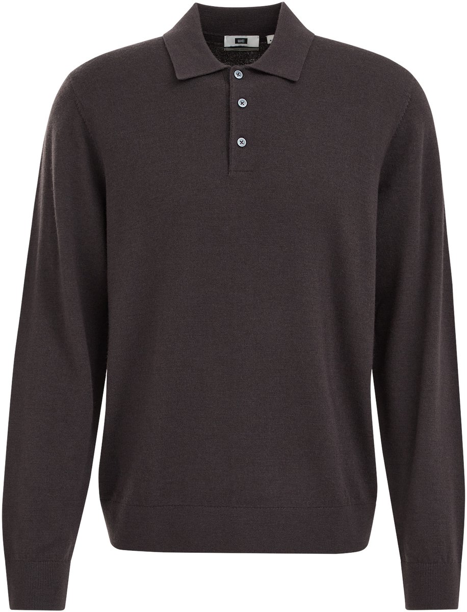 WE Fashion Heren regular fit trui van merinowol met polokraag