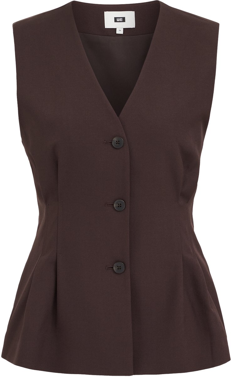 WE Fashion Dames slim fit gilet met plooidetail