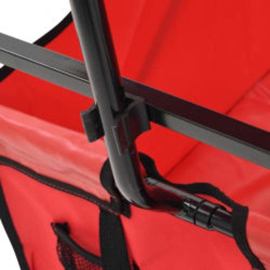 Bolderkar met Zonnedak - Tuinwagen Transportwagen - Zware Lasten Vervoeren - 360 Graden Draaibare Wielen - 75 kg Laadvermogen - Rood van Bolderkar — afbeelding 2