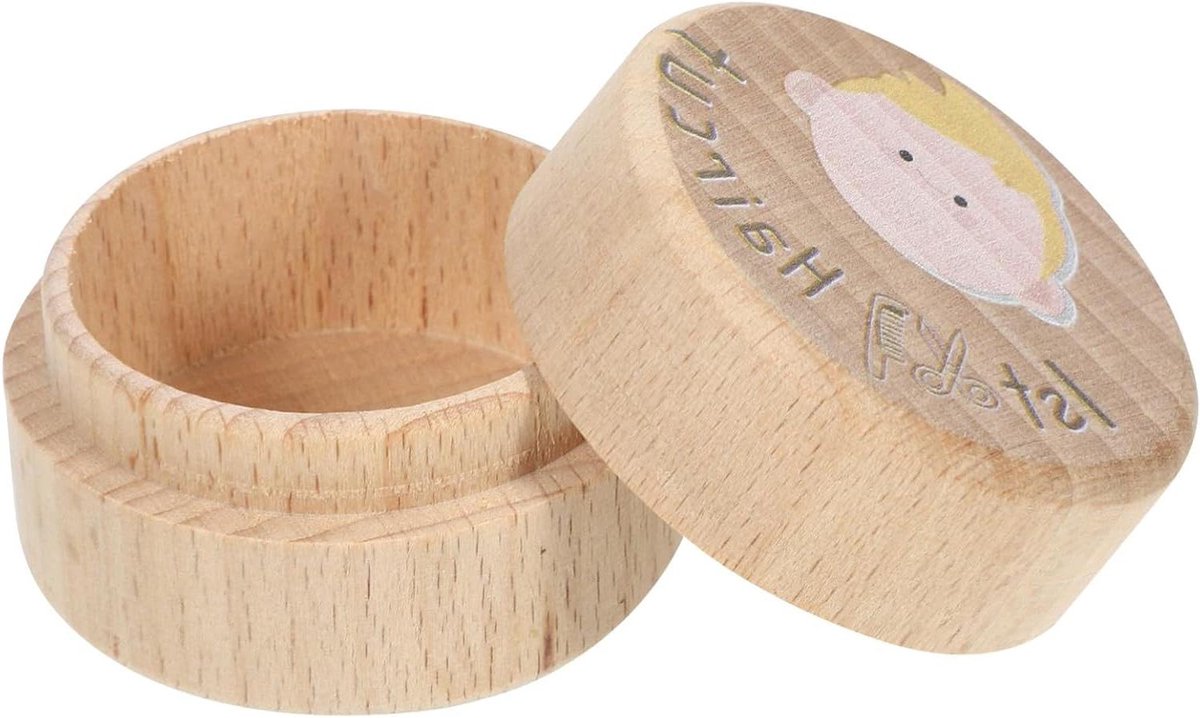 Houten Herinneringsdoos - Eerste Haar Doosje - Baby Herinneringen Bewaren - Compact Ontwerp - 5 x 5 x 3.5 cm