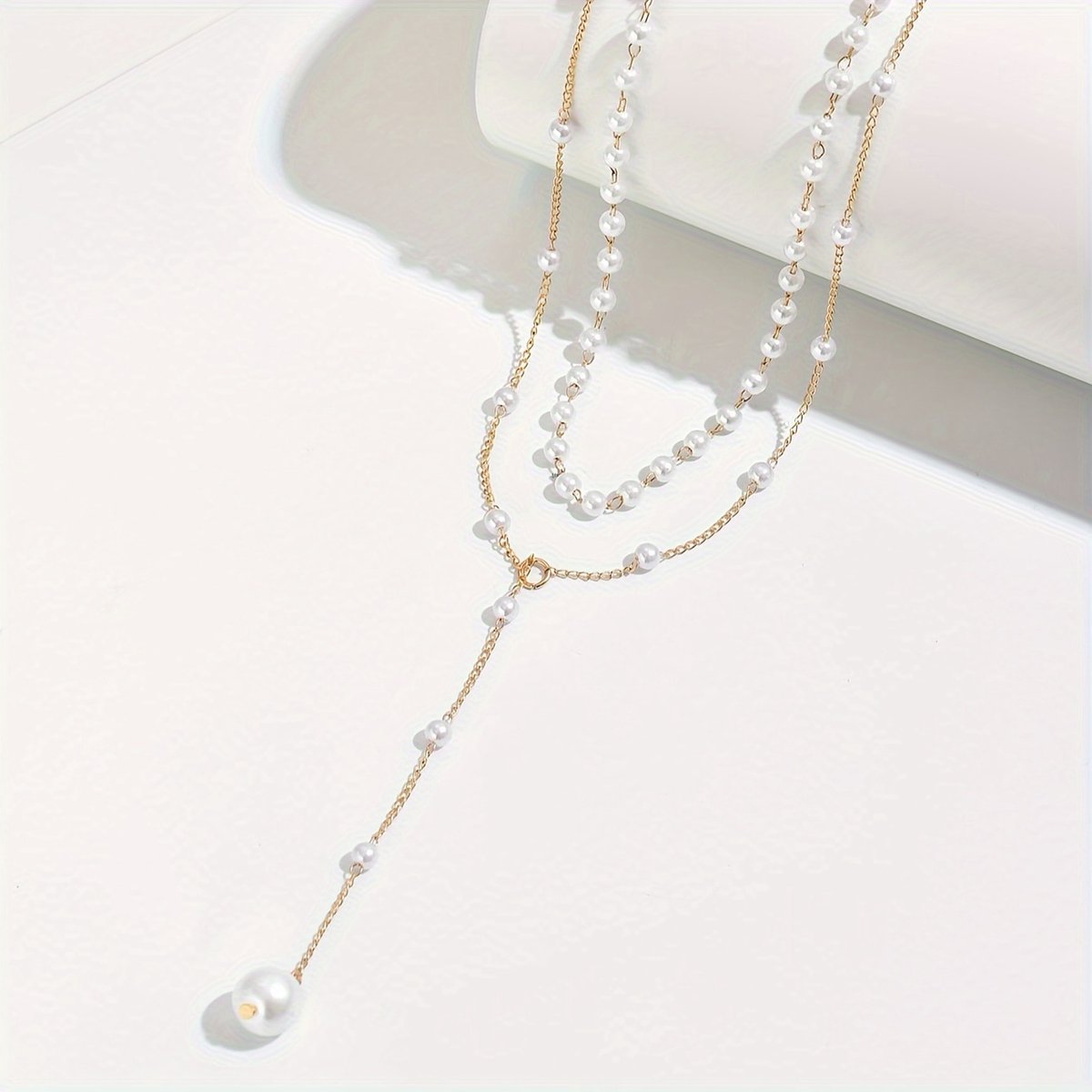 Sjika - Y-Ketting Dames Goud met Parels – 18K Gold Plated Stainless Steel – Lange Parelketting - Cadeau voor haar