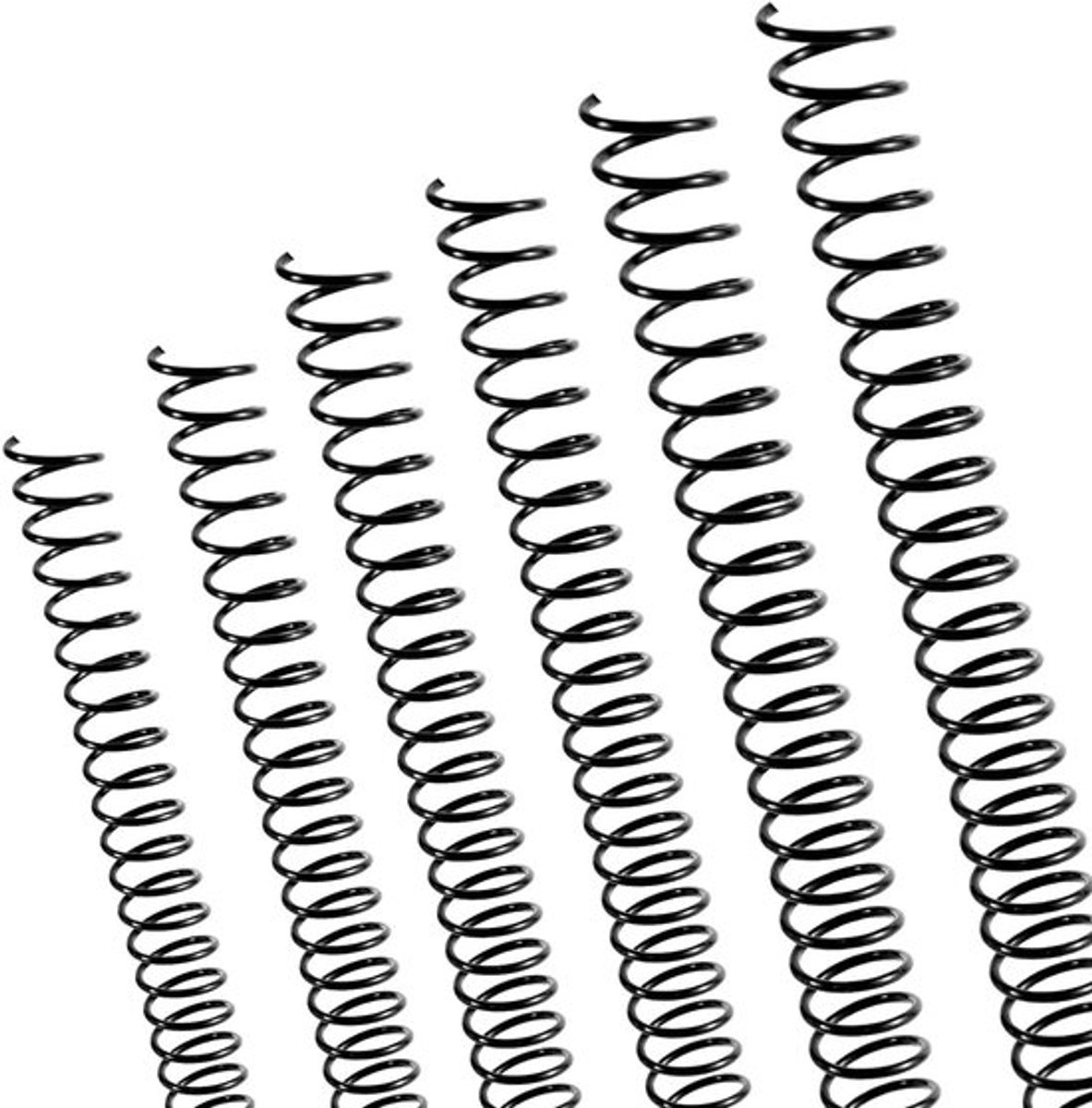 120 Stuks Plastic Spiralen voor Spiral Binding, 4:1 Pitch Binding Coils, Geschikt voor Coil Binding Machines in Zwart