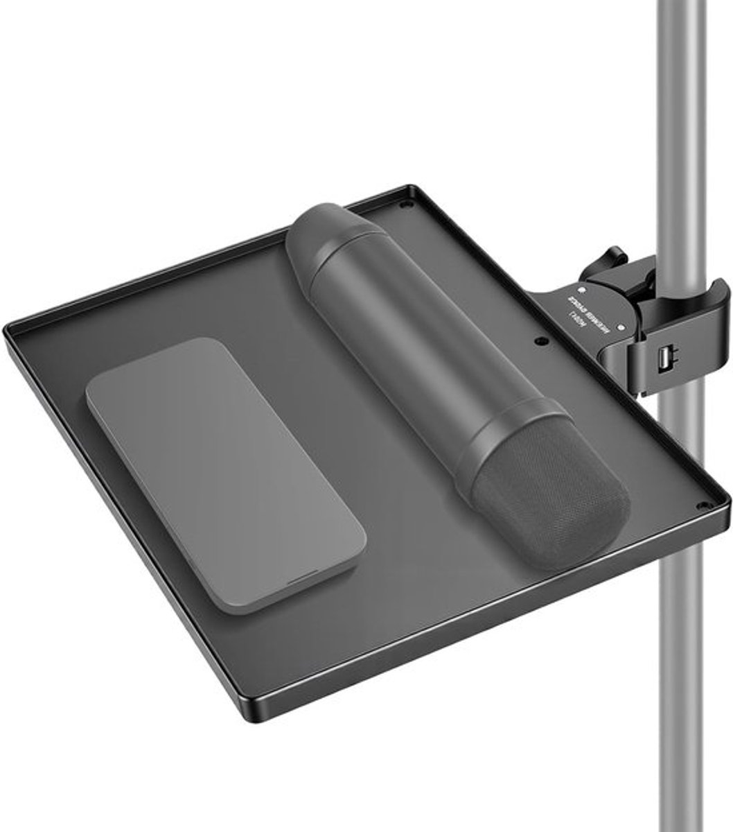 Microfoonstandaard met Plateau, 27cm x 20.3cm x 3.2cm voor Studio, Karaoke en Vergaderingen, Ideaal voor Opslag en Gebruik Buitenshuis