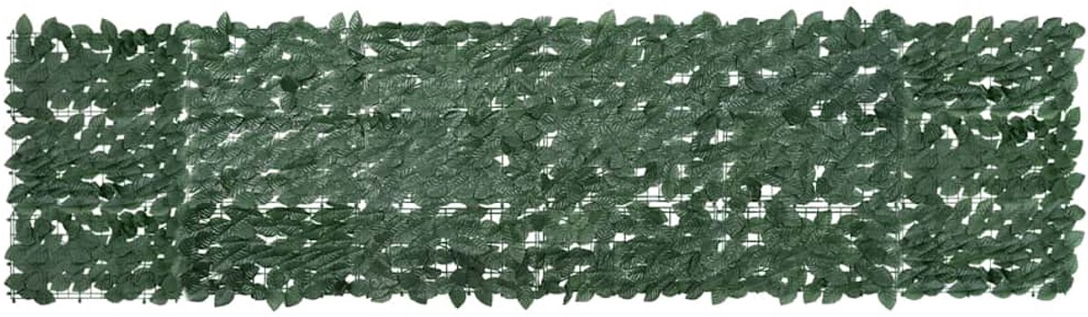 vidaXL Balkonscherm met donkergroene bladeren 300x75 cm