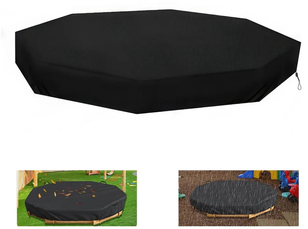 Achthoekig zandbakdeksel, af Geschikt voor ingen 214×199×23 cm, gemaakt van 210D Oxford-doek, waterdicht, stofdicht, Geschikt voor trekkoord, weerbestendig, Geschikt voor in de tuin.