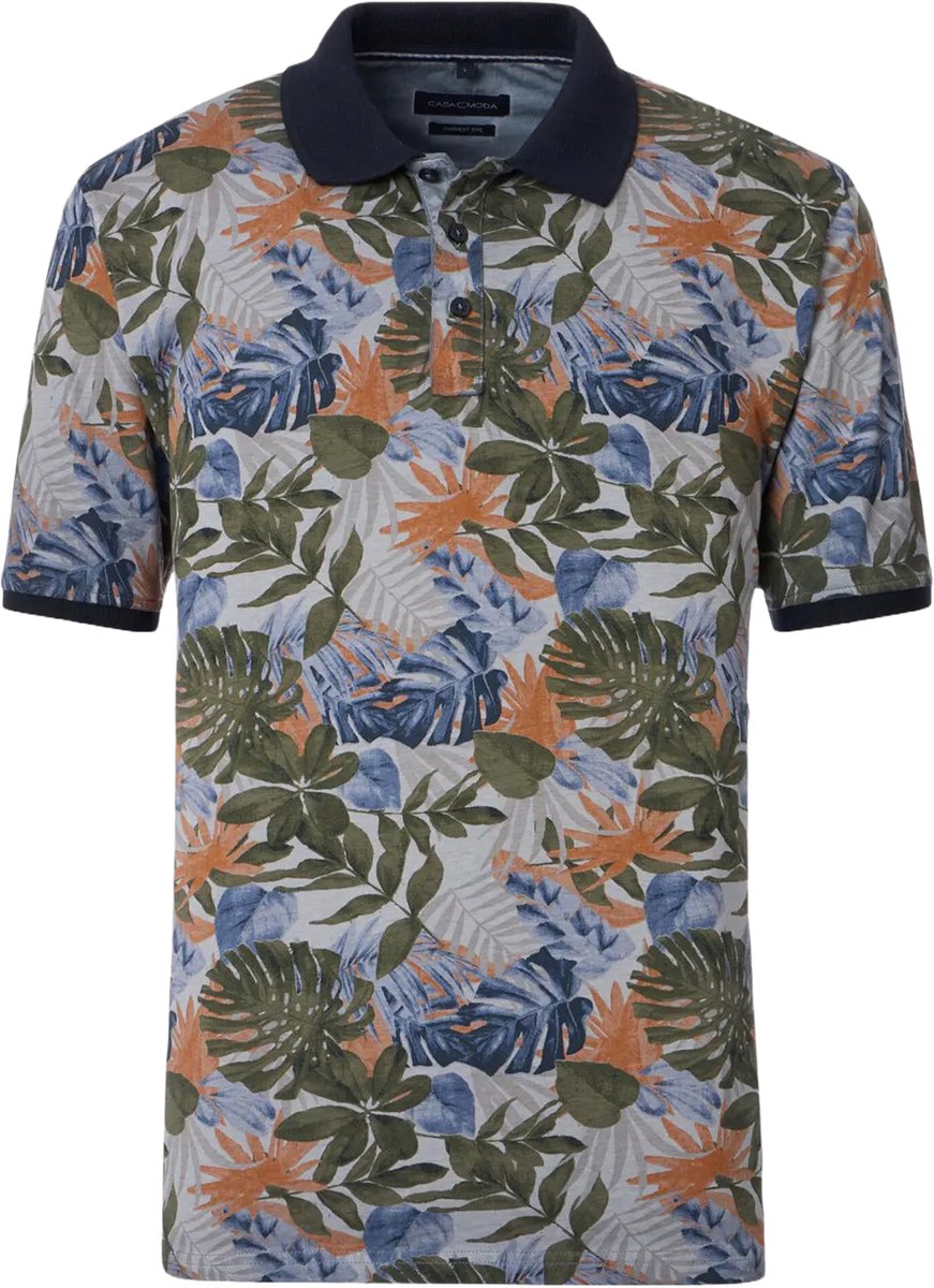 CASA MODA comfort fit heren polo - blauw dessin