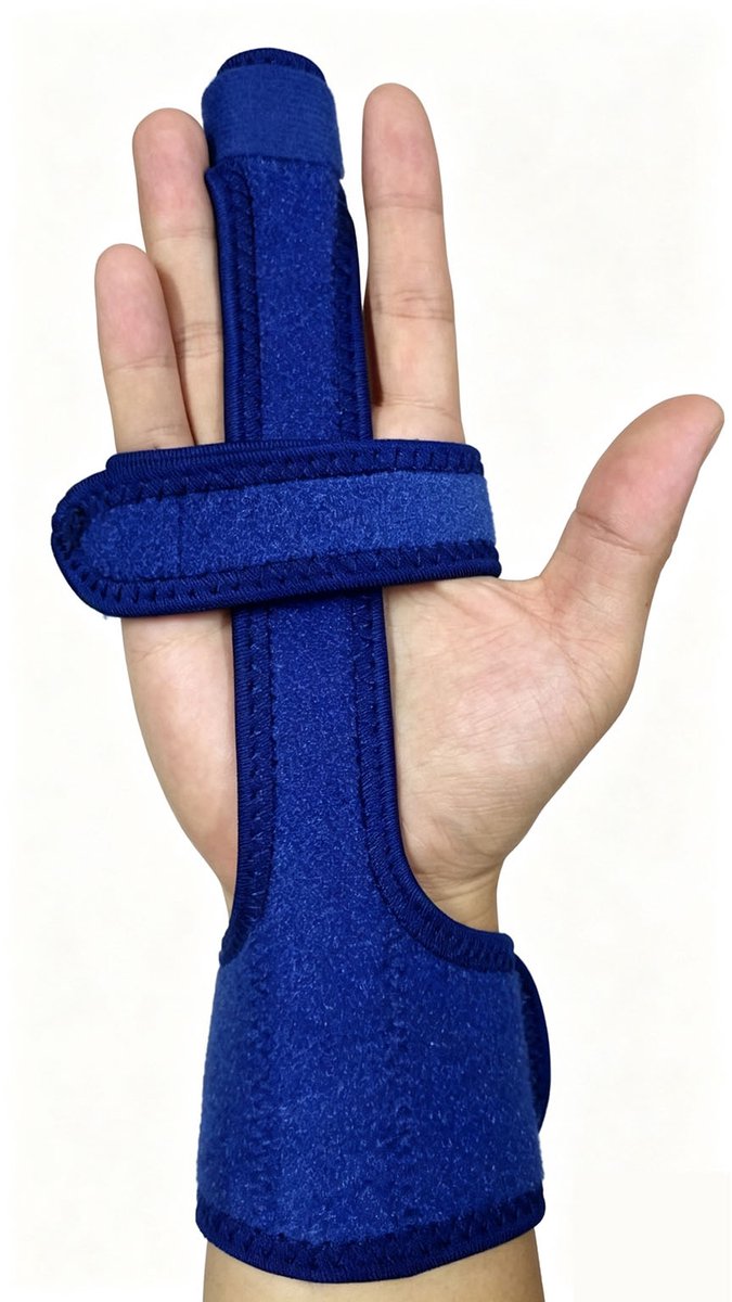 Vingerbrace – Metalen versteviging – Verstelbare ondersteuning – Met polsband – Voor triggerfinger